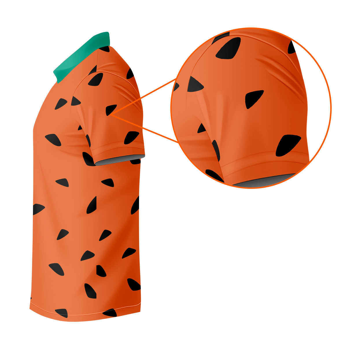 Watermelon Slice Polo Shirt, Orange Summer Design, Golf Shirts For Men