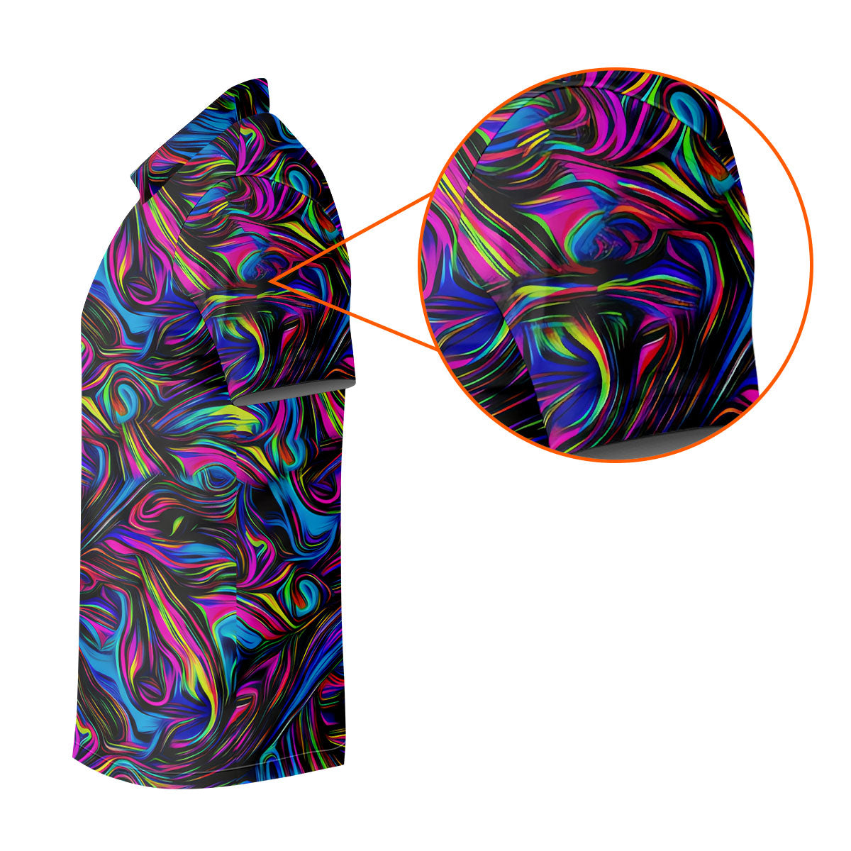 Vibrant Neon Liquid Marble Abstract Golf Shirt, Women’s Golf Tops, Women’s Golf Apparel