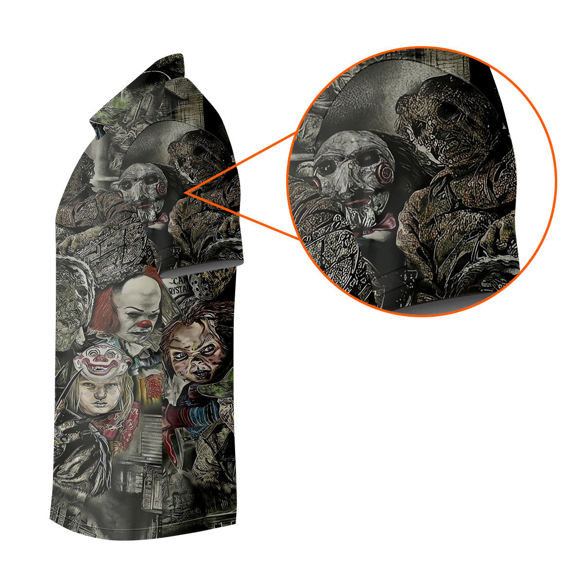 Horror Character Collage Golf Polo Shirt, Men's Golf Polo, Hawaiian Golf Shirt