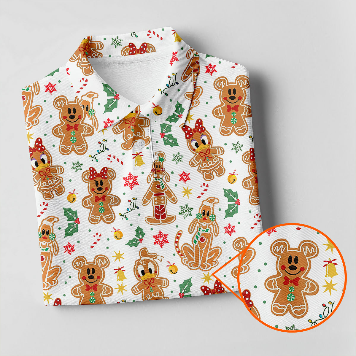 Funny Gingerbread Christmas Golf Shirt, Men's Funny Golf Shirts, Polo Shirts For Men, Christmas Golf Shirt