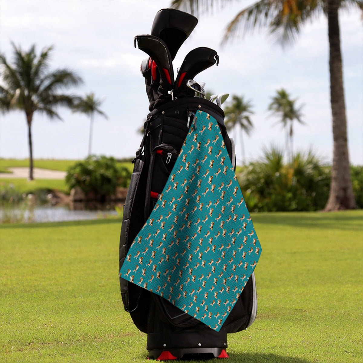 Beagle Pattern Golf Towels, Funny Beagle Golf Towel, Dog Lover Gift For Golfer