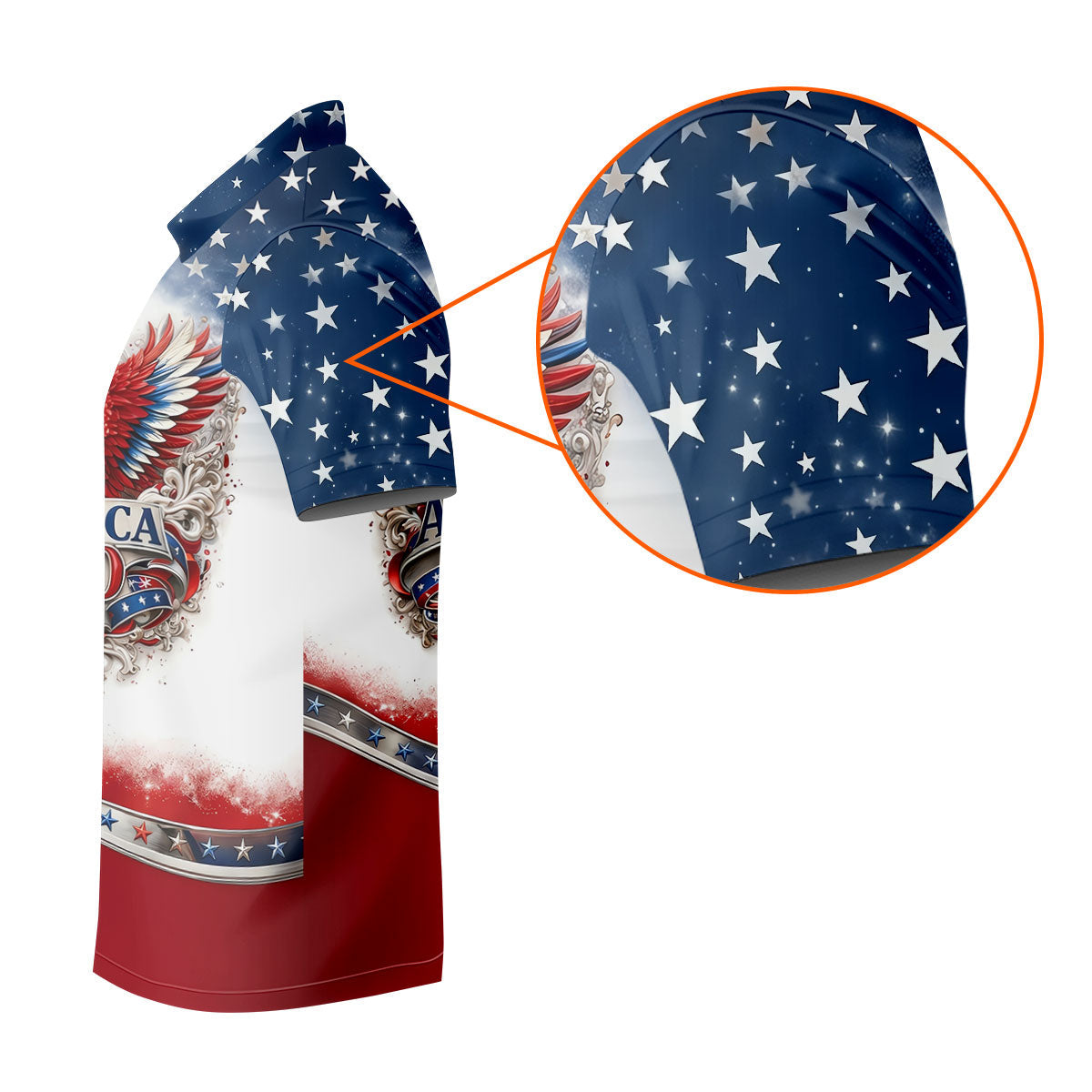 Bald Eagle Red White Blue Patriotic Stars 4th Of July Golf Shirt, 250 Years Golf Shirts For Men