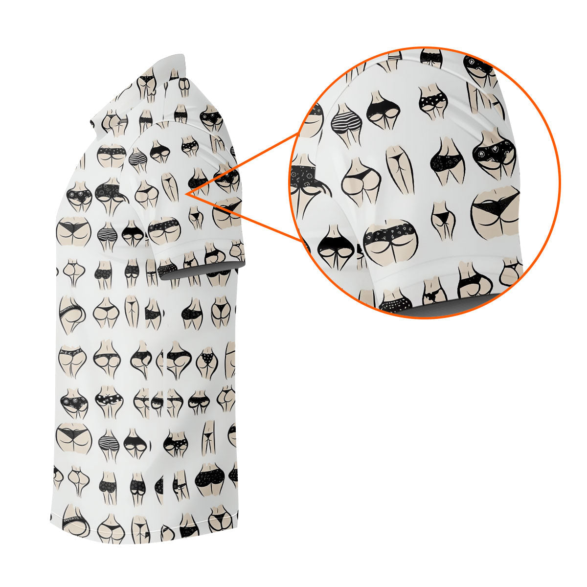 Funny Lingerie Butt Pattern Golf Polo Shirt, Golf Polo Shirts For Men, Mens Polo Shirts