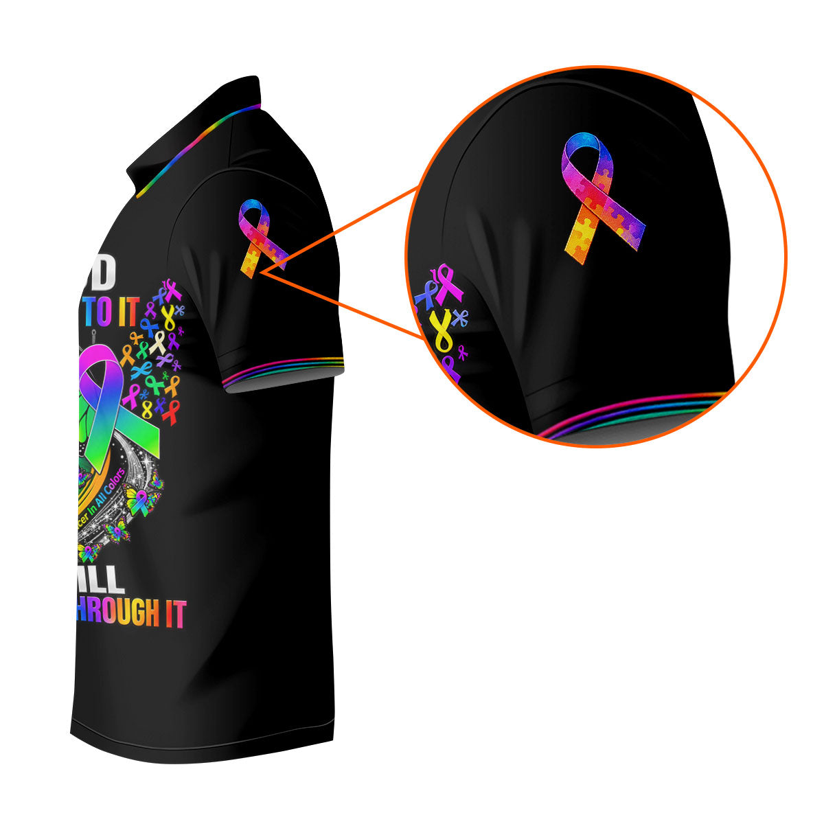 If God Brings You To It Butterfly Cancer Polo Shirt, Mens Golf Polo, Men's Golf Shirt