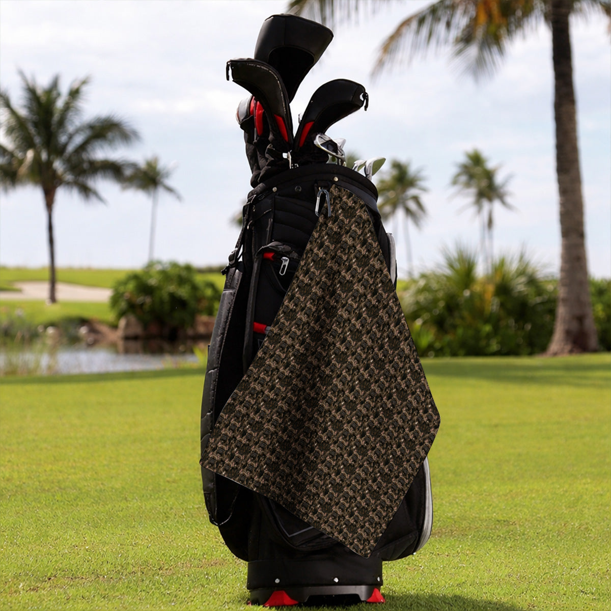 French Bulldog Pattern Golf Towel, Brindle Frenchie Golf Towels, Golf Gift For Golfer