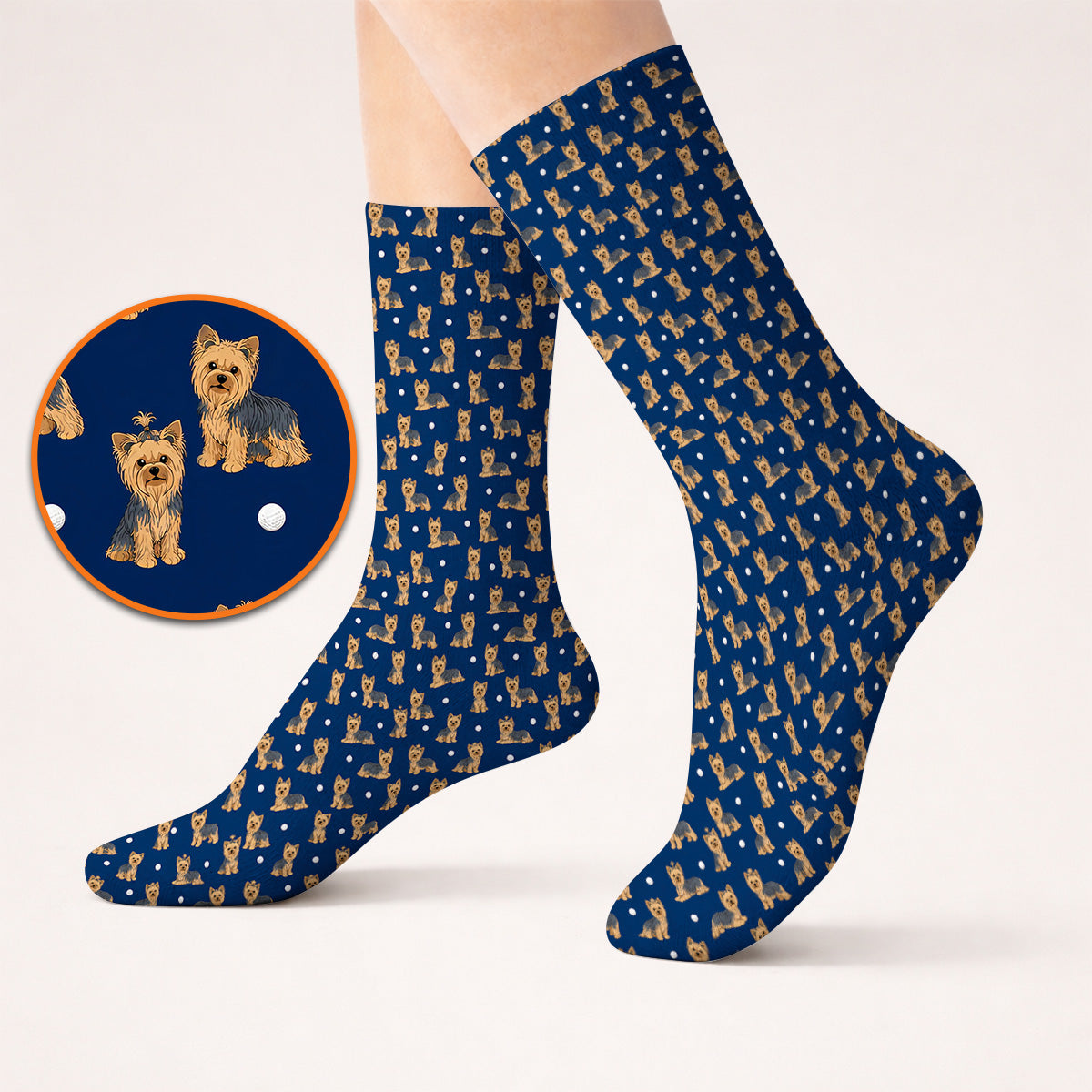 Yorkshire Terrier Golf Socks, Cute Yorkie Pattern Golf Sock, Dog Lover Golf Gift