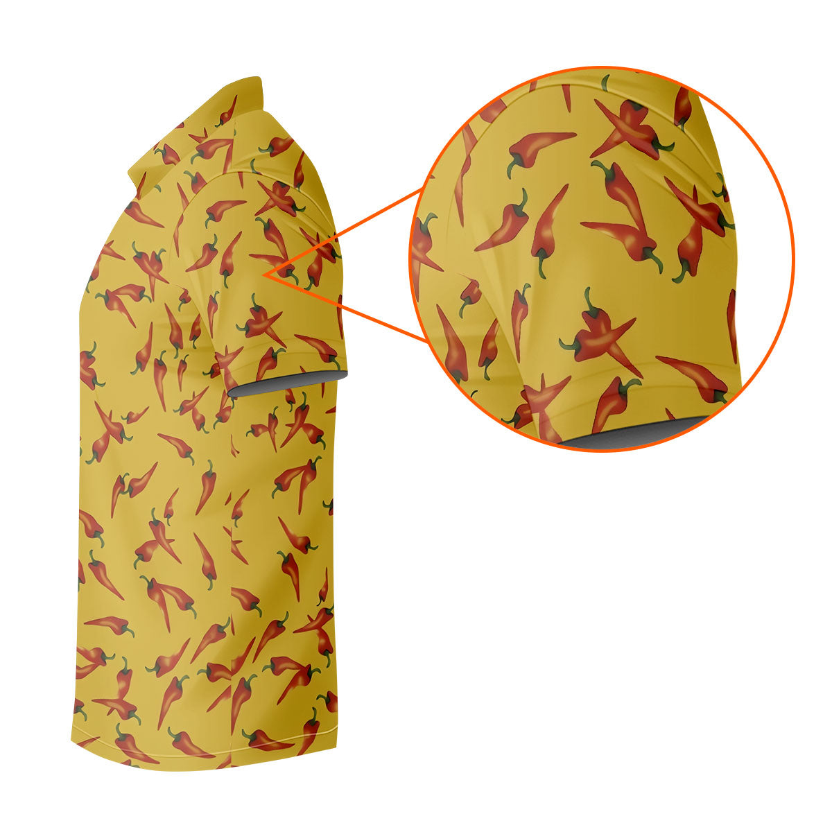 Red Chilli Yellow Hawaiian Golf Shirt, Summer Vibe Golf Shirts For Men, Polo Shirts For Men