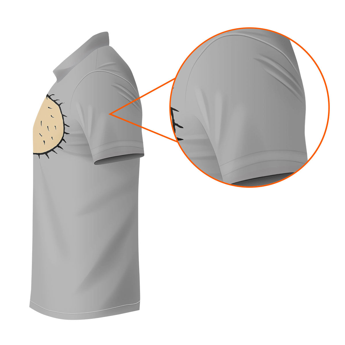 Gray Funny Dickhead Faux Chest Golf Shirt, Mens Golf Polo, Printed Golf Shirts
