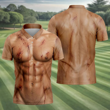 Scary Muscle Body Halloween Golf Shirt, Golf Polo Shirts For Men, Printed Golf Shirts