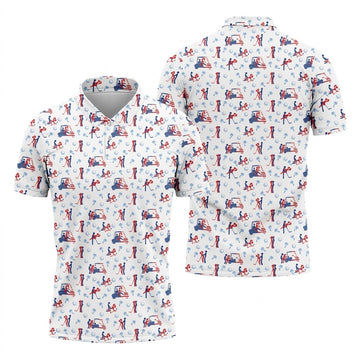 Naughty Couple Funny Stick Figures Patriotic Golf Shirt, 250 Years 4th Of July Golf Shirts For Men