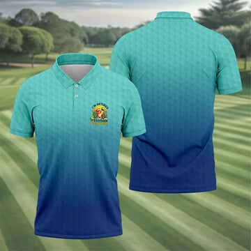 Blue Tropical Parrot Retirement Golf Polo Shirt, Mens Golf Polo, Golf Apparel For Men