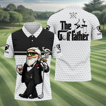 The Golf Father Golf Man Golf Ball Pattern Funny Golf Shirts, Father's Day Golf Shirt, Golf Gift For Dad