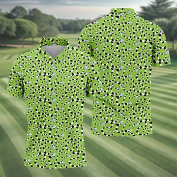 Striped Horror Creature Golf Polo Shirt, Golf Shirts For Men, Halloween Shirts For Men