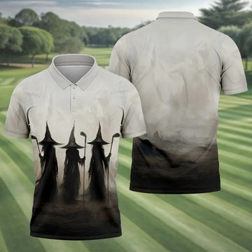 Halloween Witch Golf Polo Shirt, Golf Polo Shirts For Men, Hawaiian Golf Shirt