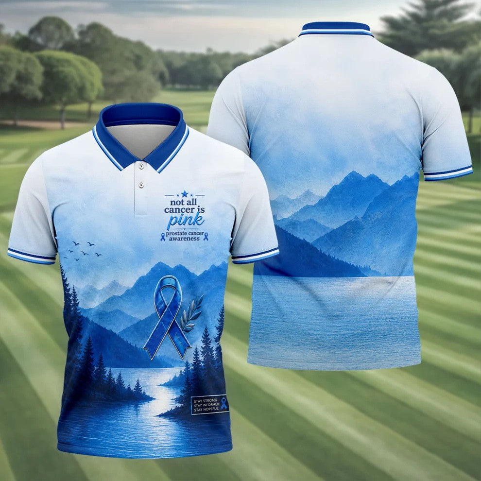 Not All Cancer Is Pink Prostate Cancer Awareness Polo Shirt, Men's Golf Shirt, Mens Golf Apparel