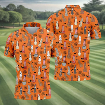 Funny Dirty Orange Halloween Golf Shirt, Fun Golf Shirts For Men, Halloween Gift Idea, Polo For Men