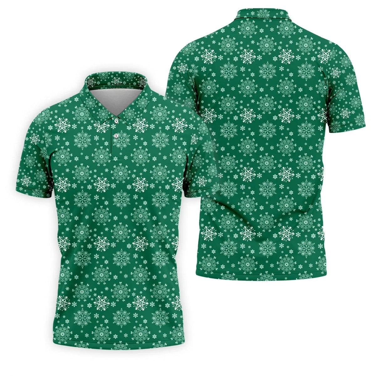 Dirty Funny Adult Humor Snowflakes Green Golf Shirt, Fun Men's Golf Polos, Christmas Golf Shirt, Polo Shirts For Men