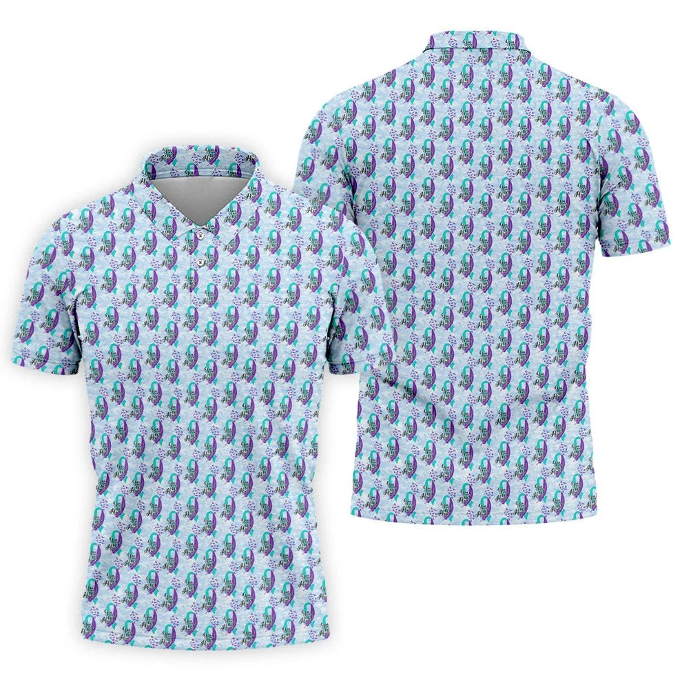 You Are Not Alone Suicide Awareness Ribbon Pattern Mens Golf Polo, Mens Golf Polo