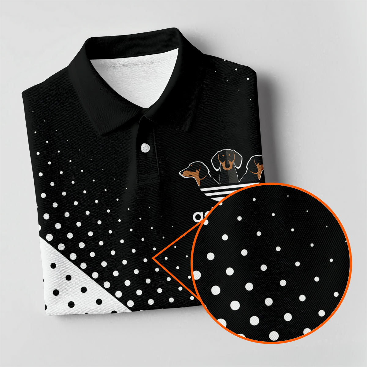 Adidachs Funny Dachshund Black Golf Shirt, Fun Women's Golf Shirts, Ladies Golf Shirts