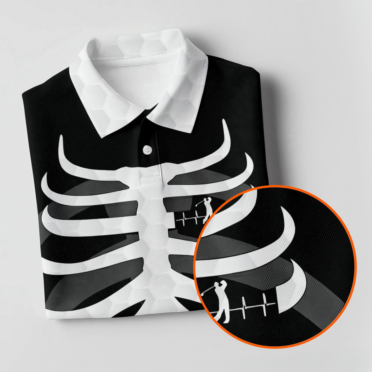 X-Ray Skeleton Rib Cage Halloween Golf Polo Shirt, Women’s Golf Polo, Ladies Golf Shirts