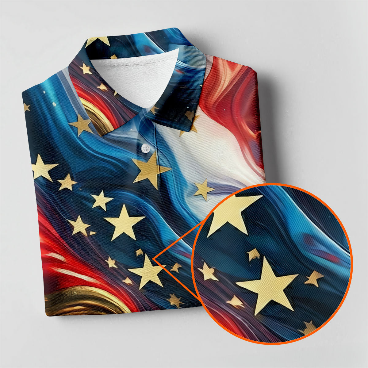 Abstract American Flag Stars Golf Polo Shirt, Women’s Golf Polo, Performance Golf Shirt