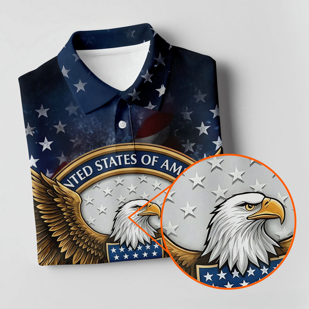 250th Anniversary USA Bald Eagle Distressed Golf Shirt, Patriotic 4th Of July Golf Shirts For Men