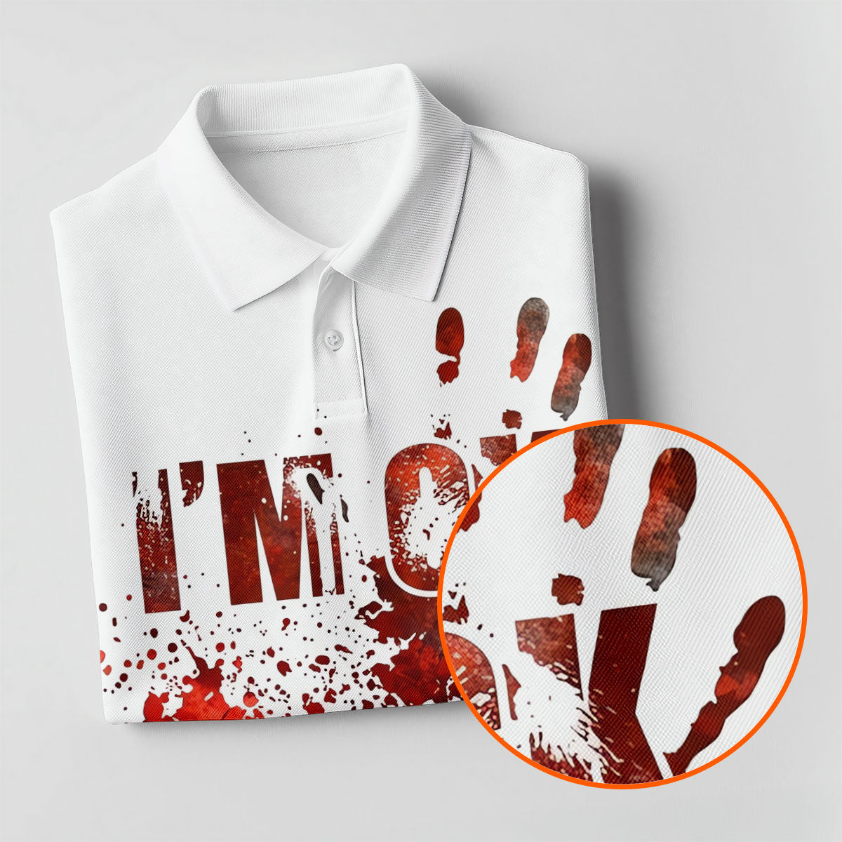I'm OK It's Not My Blood Halloween Golf Polo Shirt, Mens Golf Apparel, Hawaiian Golf Shirt