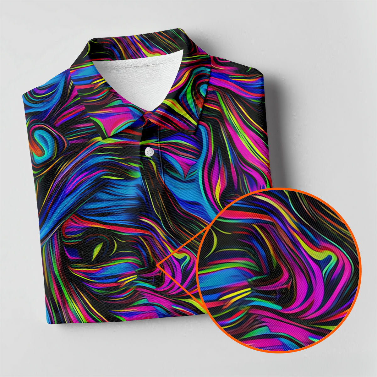 Vibrant Neon Liquid Marble Abstract Golf Shirt, Mens Golf Shirts, Golf Polo Shirts For Men