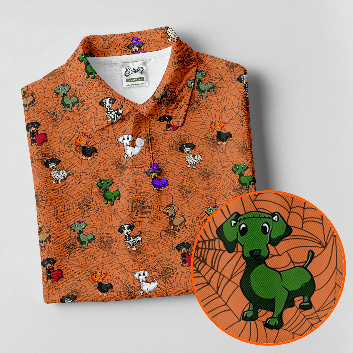 Costume Dogs Spider Web Halloween Golf Polo Shirt, Dog Lover Shirt, Golf Shirts For Women