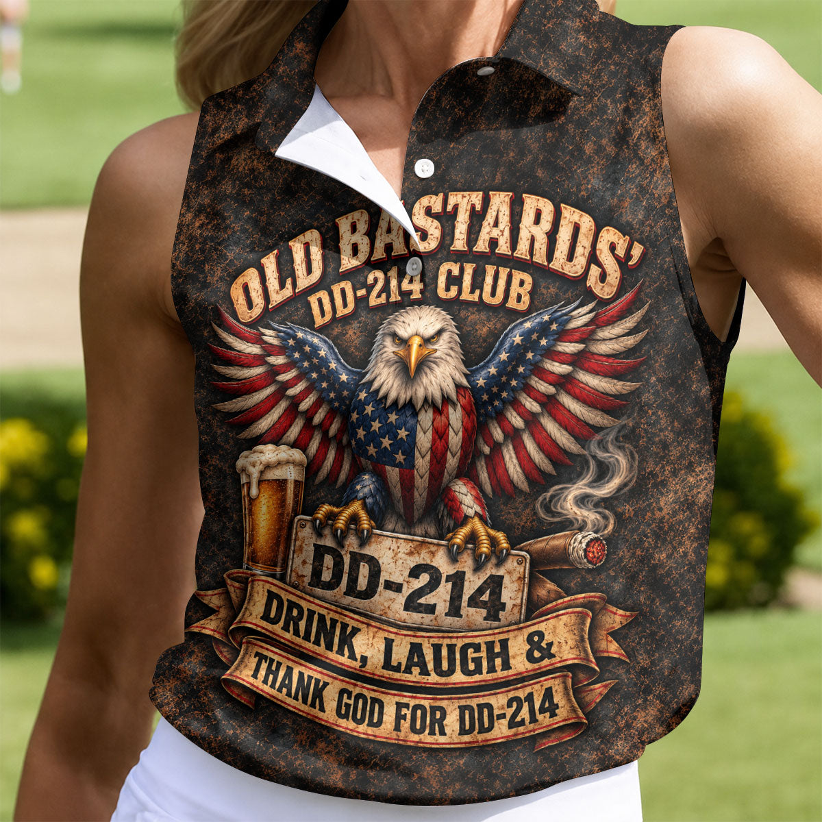 Old Bastards DD-214 Club Eagle Golf Polo Shirt, Womens Golf Polo, Veterans Day Shirt