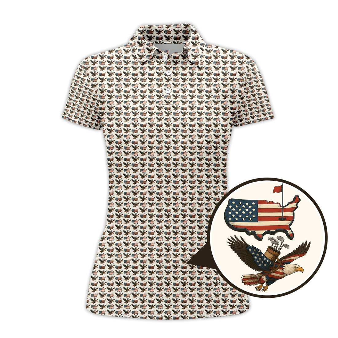 American golf shirt, USA Golf Shirts For Golfer, Pattern Golf Shirt, Men Golf Gift