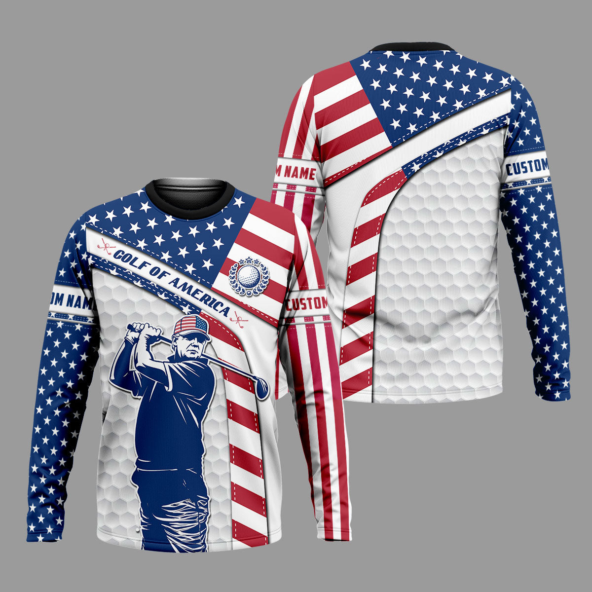 Funny Trump Golf Of America Custom Polos For Men, Mens Golf Gift, US 250 Anniversary Golfing Apparel