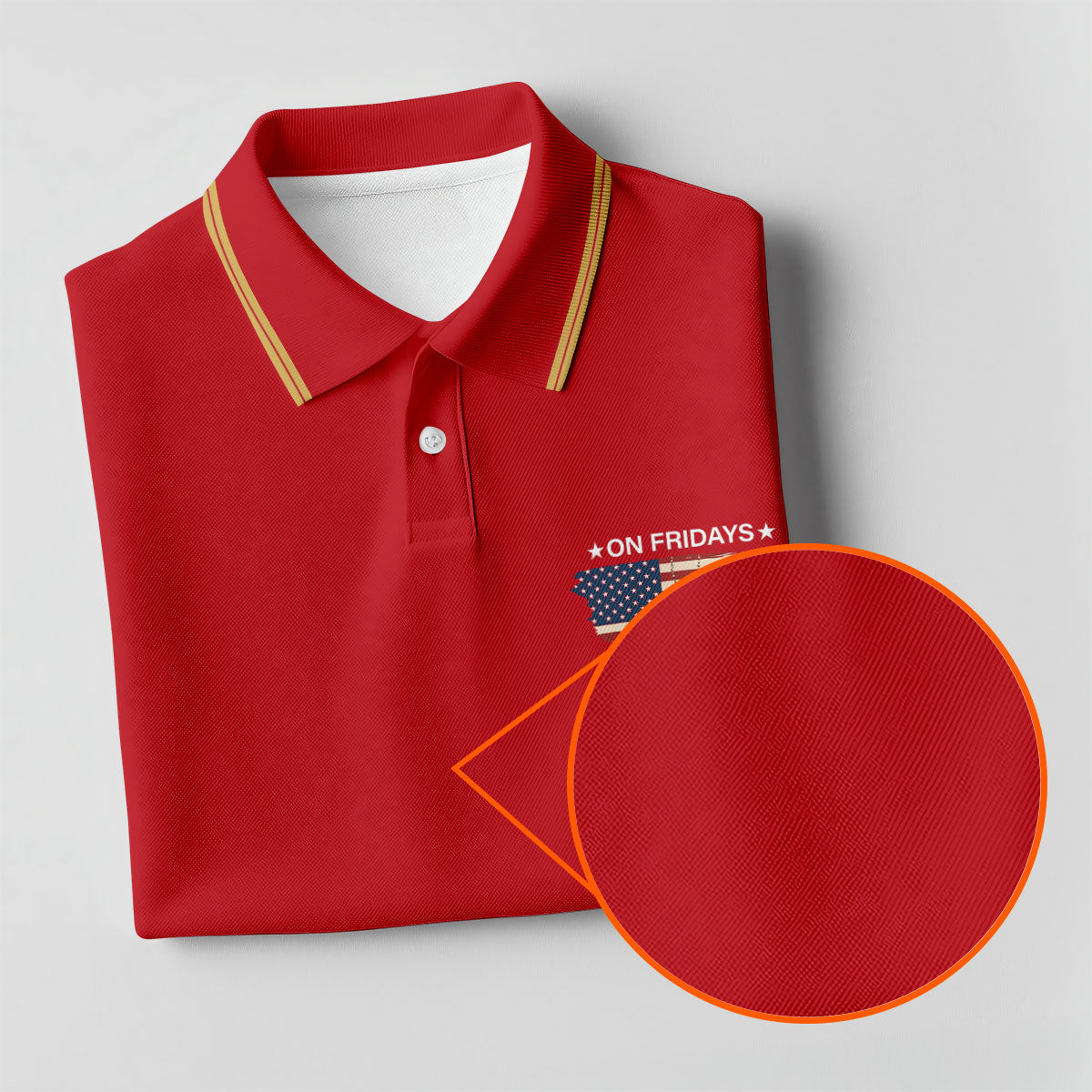 On Friday We Wear Red 250 Years Golf Tops For Men, Patriotic Father's Day Golf Shirt