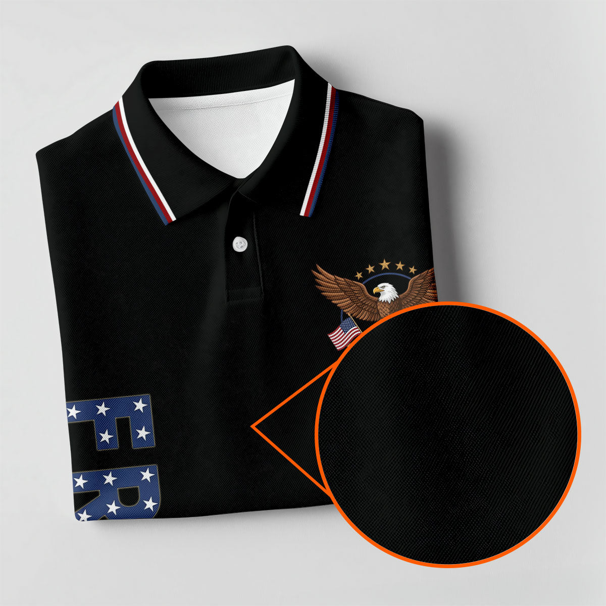 250 Years Of Freedom US Flag Logo Black Golf Shirt, Patriotic 4th Of July Golf Shirts For Men