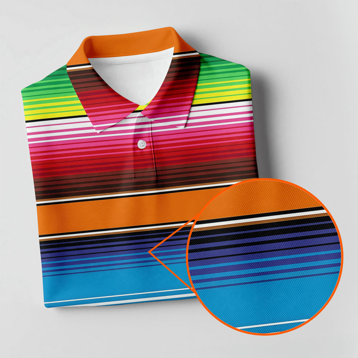 Mexican Serape Stripe Pattern Cinco De Mayo Celebration Fiesta Themed Golf Shirt For Women