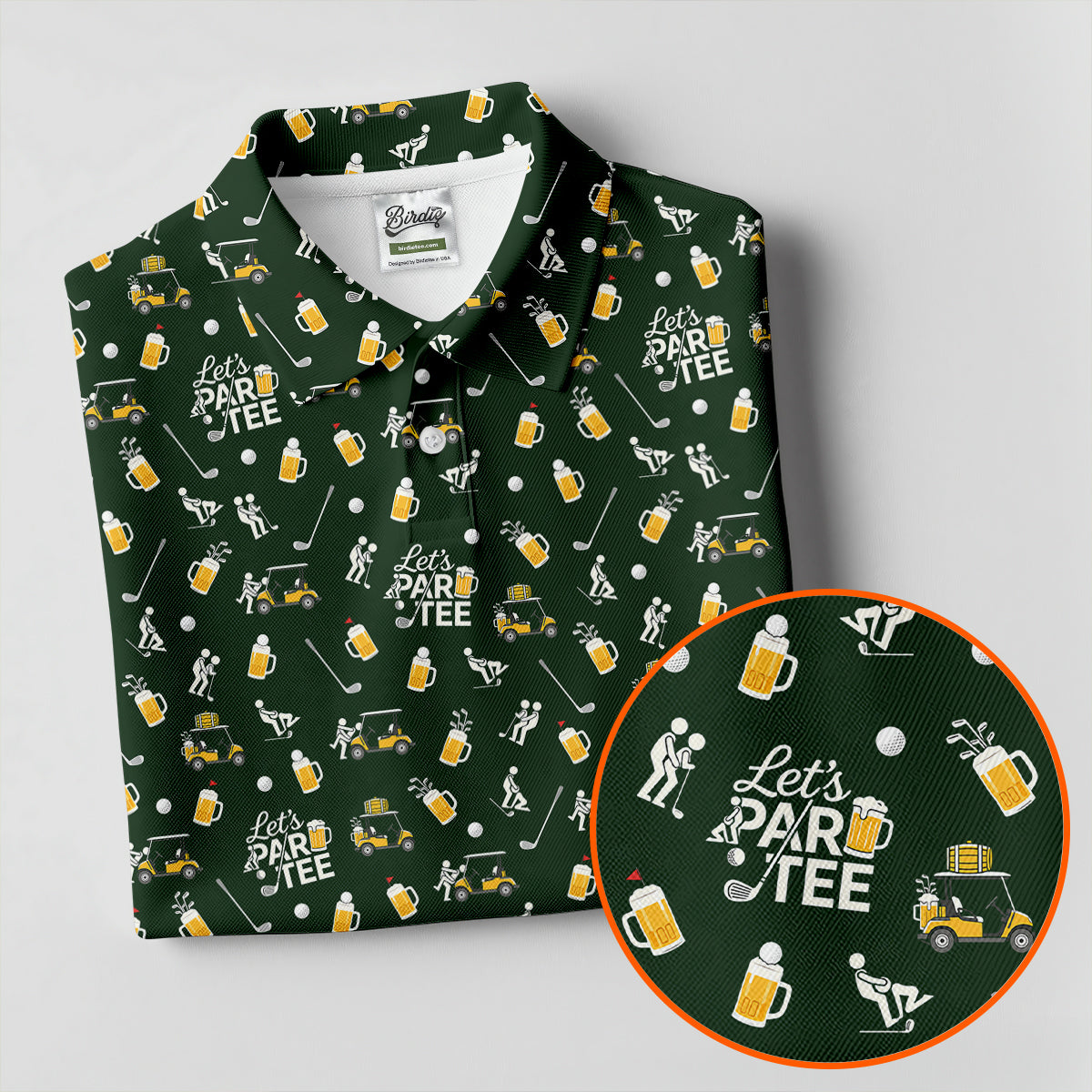 Let's Par Tee Funny Golf Pattern Polo Shirt, Ladies Golf Shirt, Women's Golf Apparel
