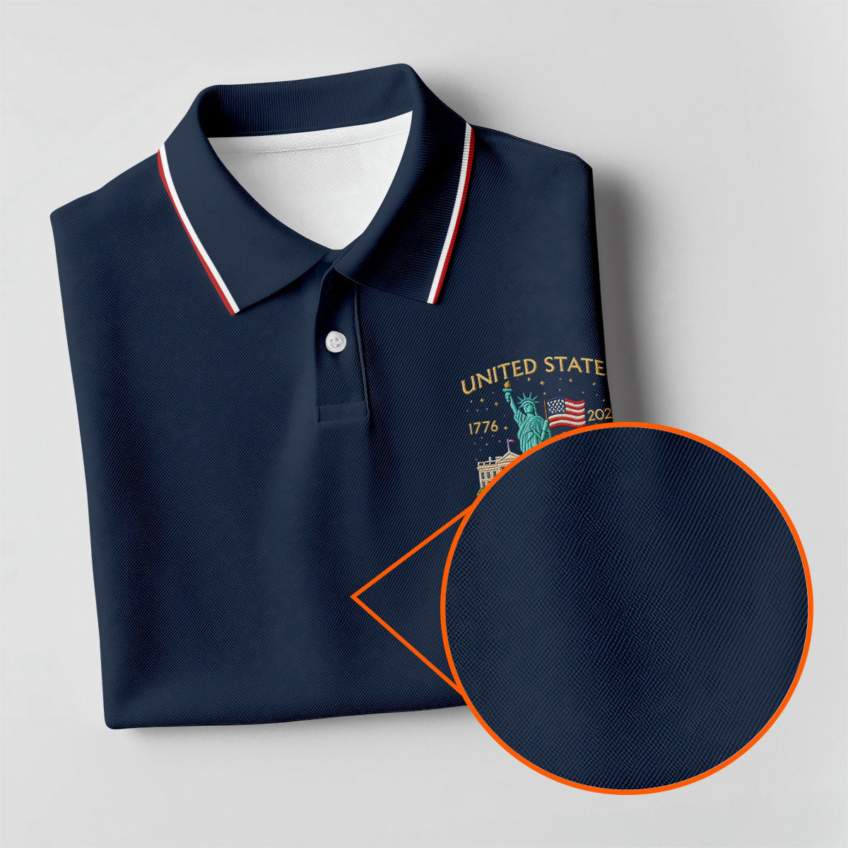 US 250th Anniversary Patriotic Golf Shirt, American Symbols 4th Of July Golf Shirt For Women