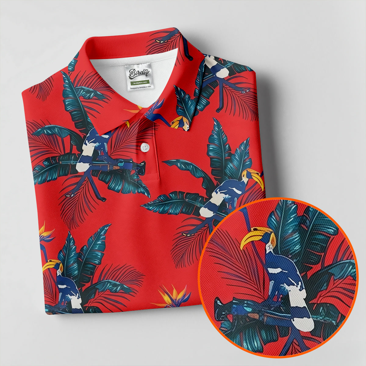 Tropical Toucan Bird Of Paradise Flower Hawaiian Golf Shirt, Summer Vibe Golf Shirt For Women