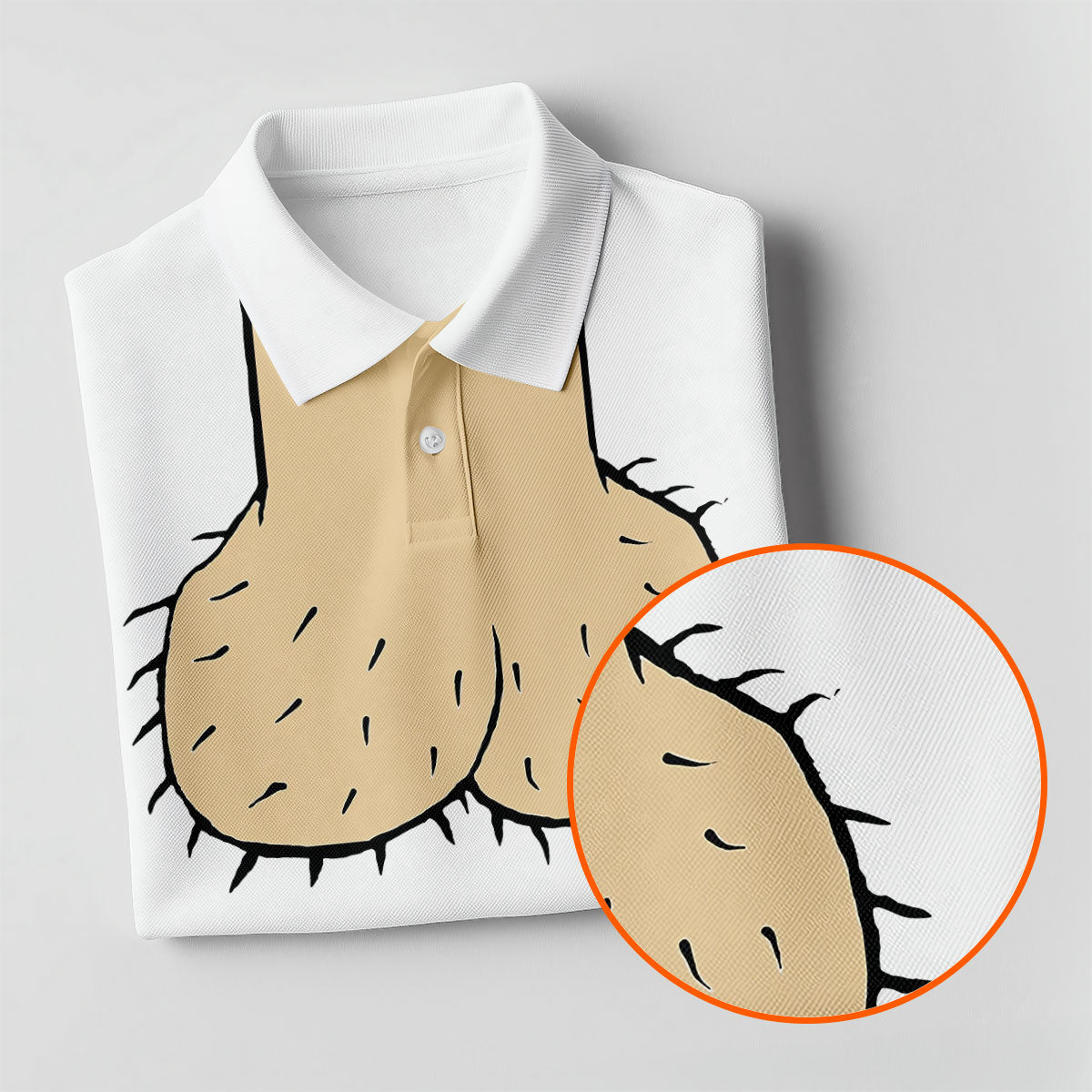 White Funny Dickhead Faux Chest Golf Shirt, Adult Gag Gift Shirt, Rude Humor Shirt