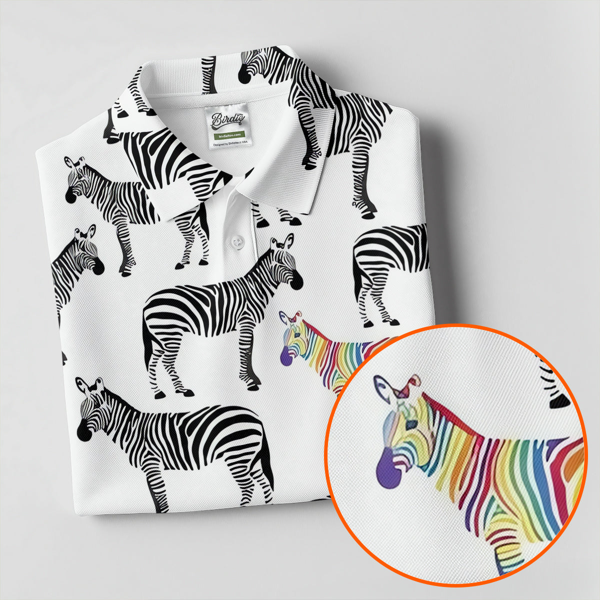 Rainbow Zebra Be Yourself Pride Month Support Ladies Golf Tops, LGBT Community Golf Shirt For Women
