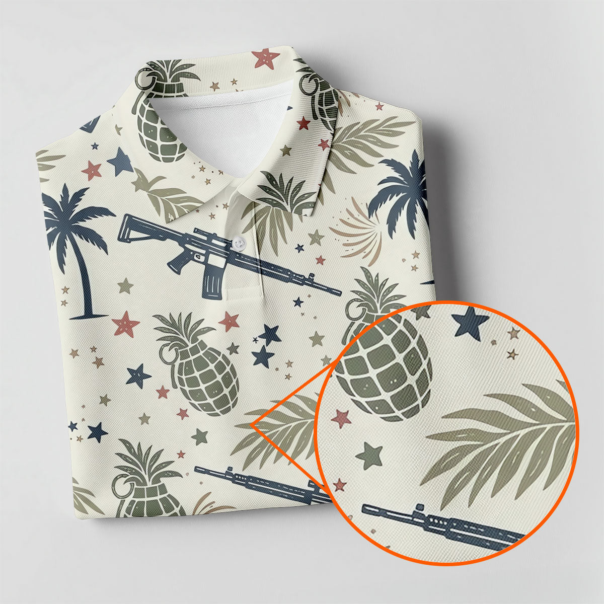 Pineapple Grenade 250 Years Tropical Theme Retro Golf Shirt, Patriotic 4th Of July Polo Shirts For Men