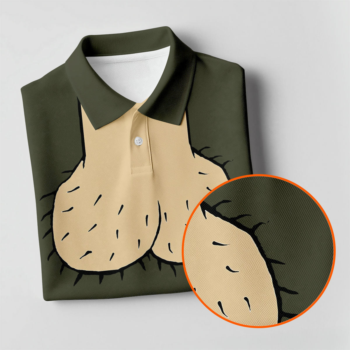 Olive Green Funny Dickhead Faux Chest Golf Shirt, Golf Tops For Women, Women’s Golf Apparel