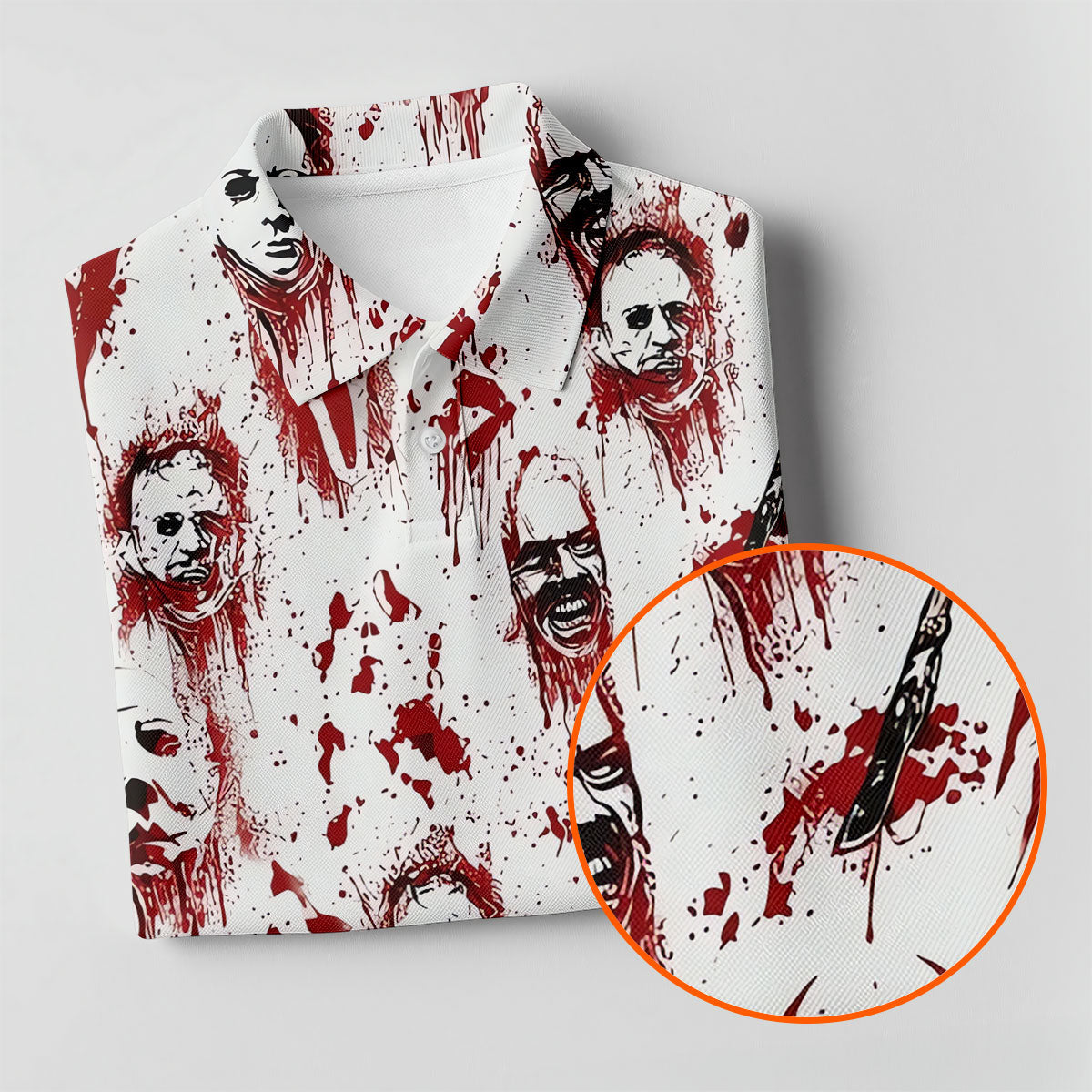 Bloody Horror Character Halloween Golf Shirt, Women's Golf Tops, Golf Shirts For Women