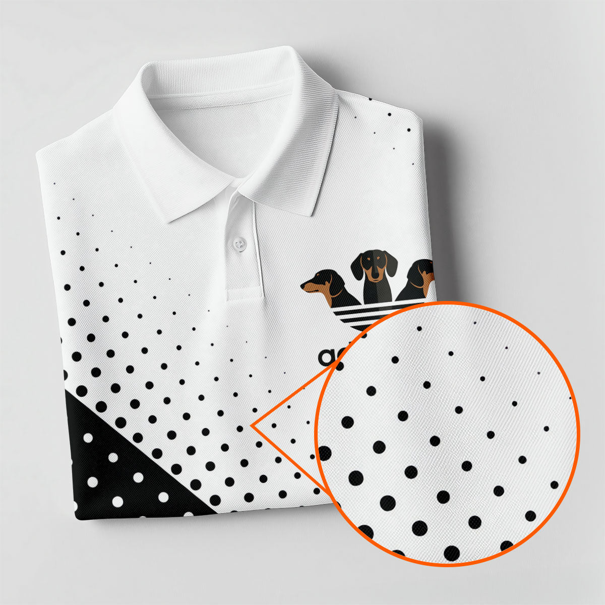Adidachs Funny Dachshund White Golf Shirt, Fun Women's Golf Shirts, Ladies Golf Shirts