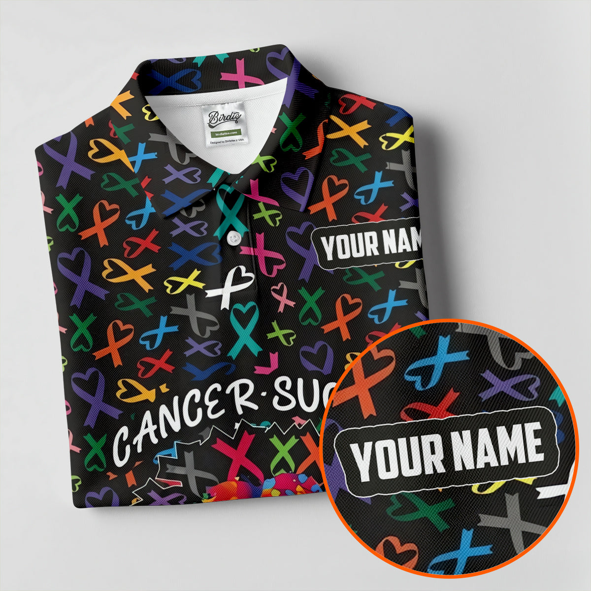 Custom Breast Cancer Sucks In Every Color Polo Shirt, Women's Golf Polo, Printed Golf Shirt
