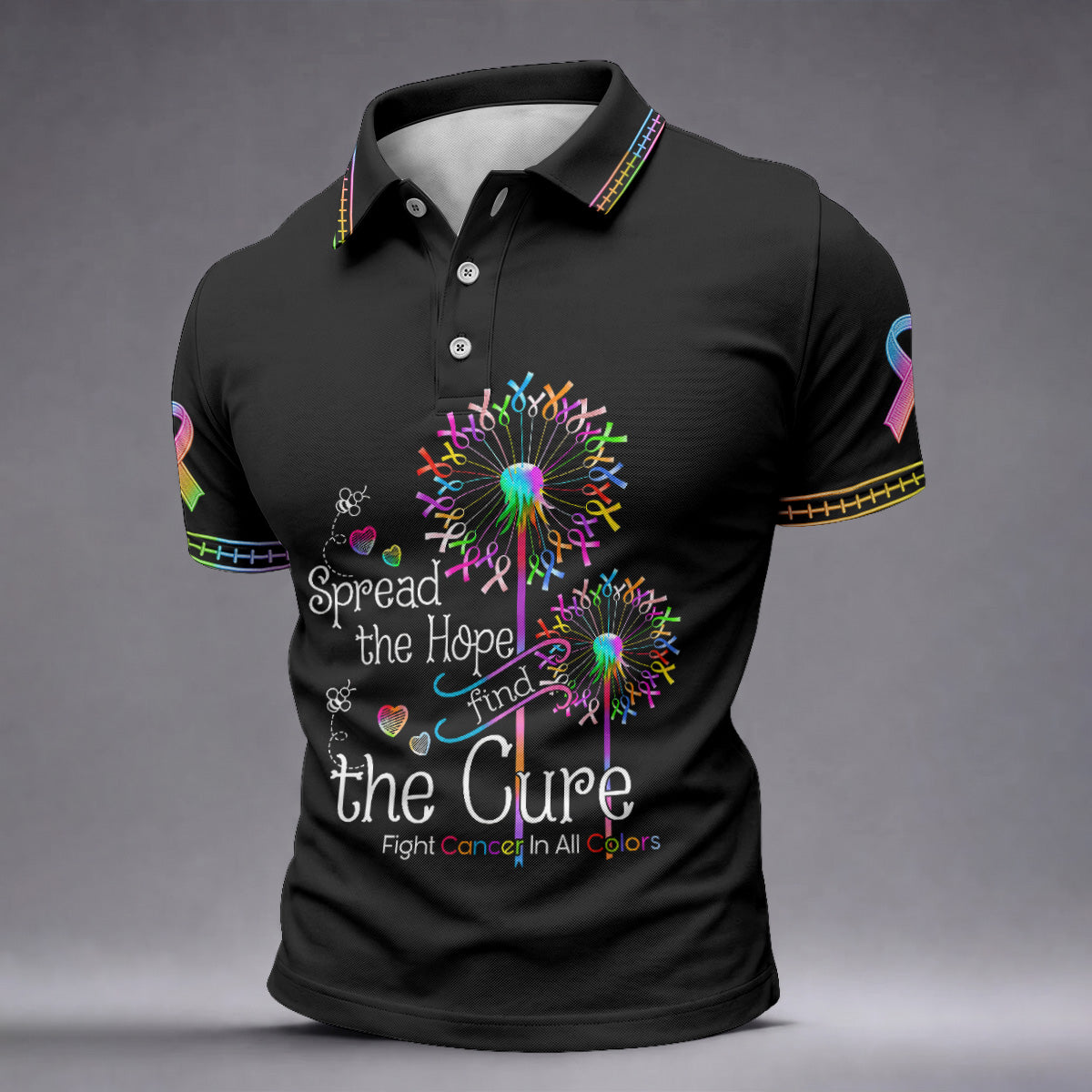 Spread The Hope Find The Cure Breast Cancer Awareness Golf Polo Shirt, Golf Shirts For Men