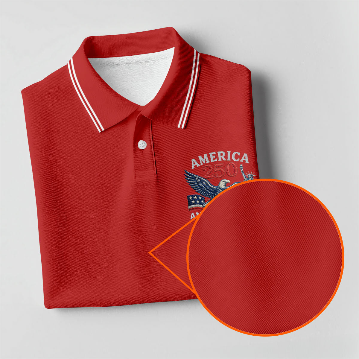 Faith Cross Bald Eagle America 250 Anniversary Red Patriotic Golf Shirt, Golf Shirt For Women