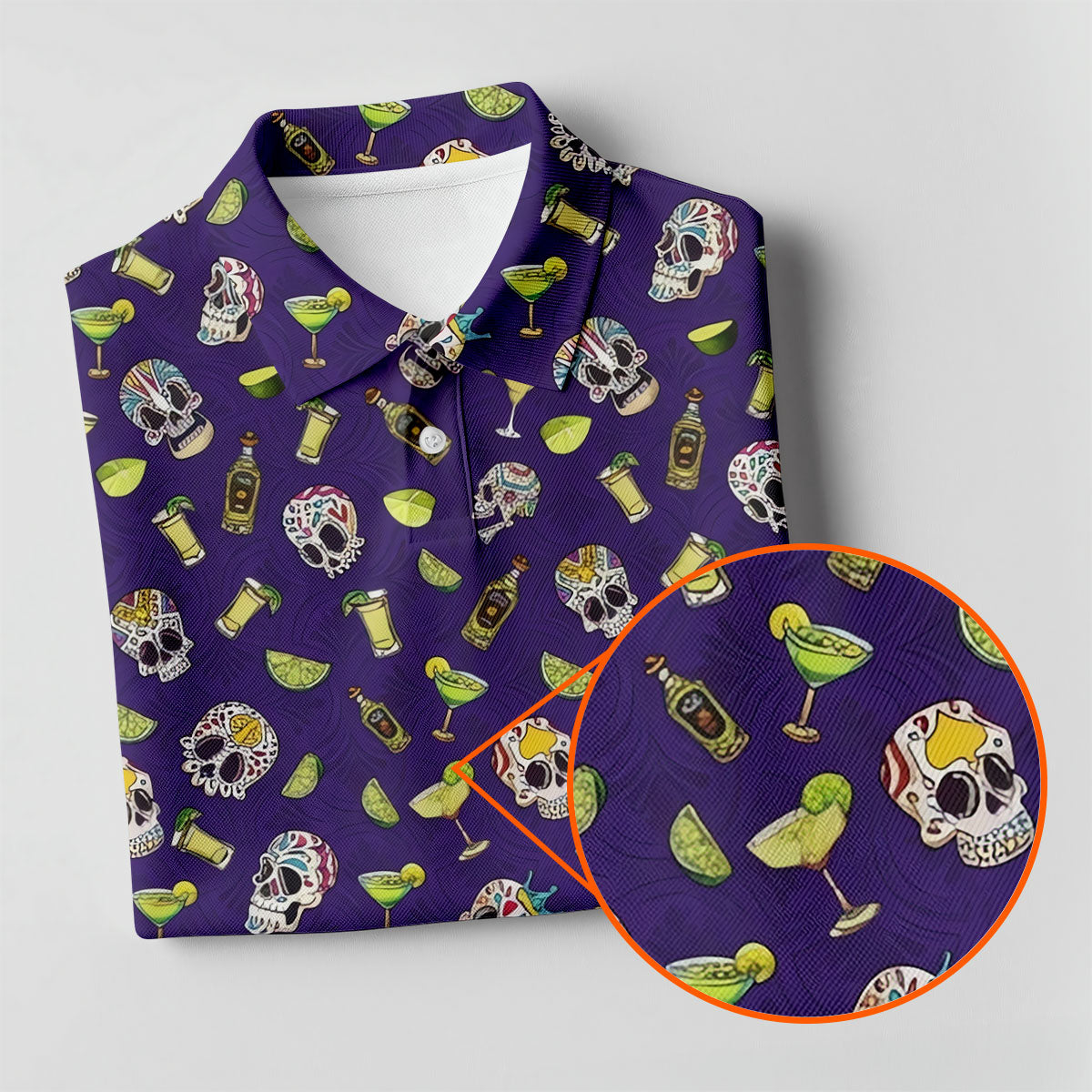 Decorated Sugar Skulls Cinco De Mayo Celebration Fiesta Themed The Purple Haze Golf Shirt For Women
