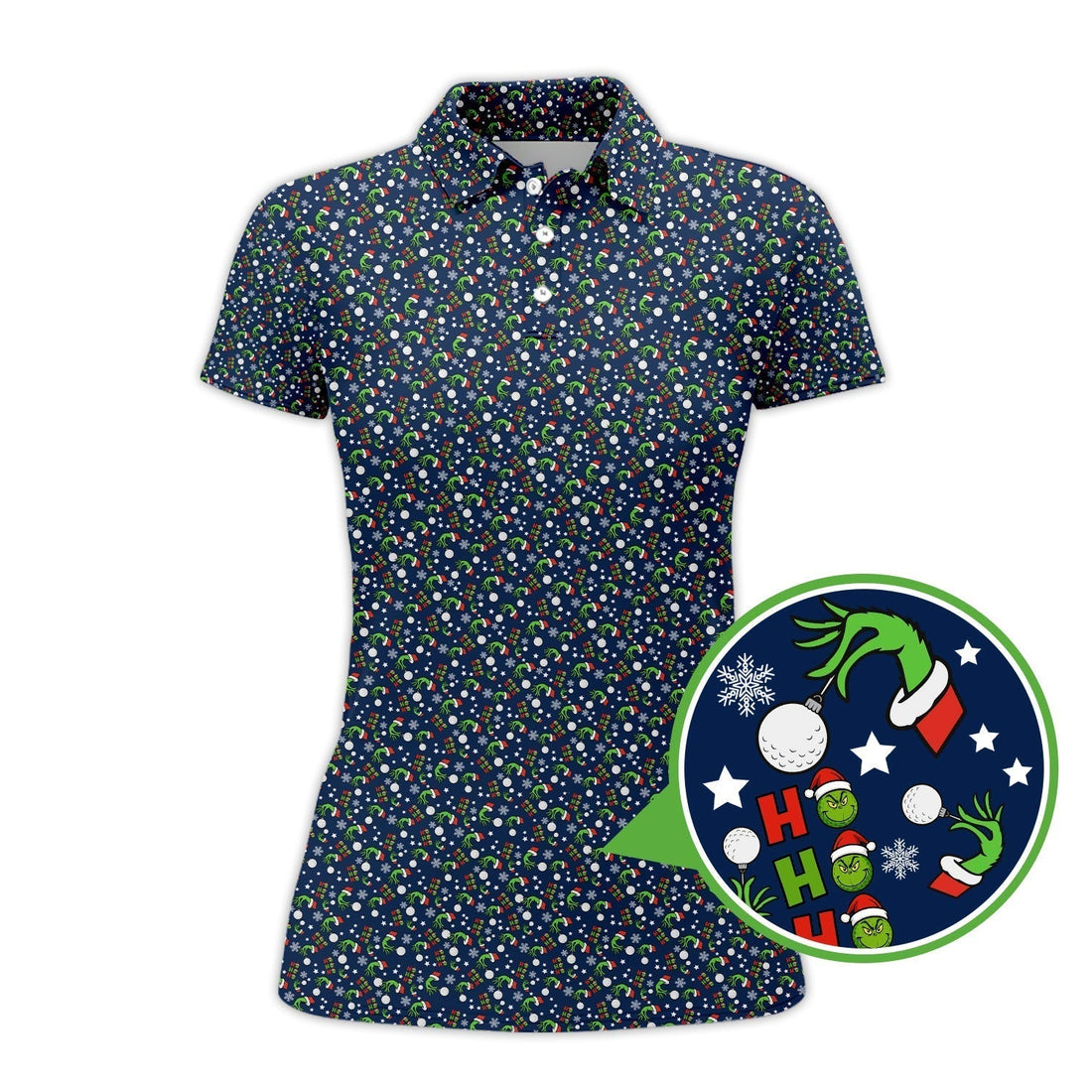 Funny Pattern Golf Shirt For Golfer, Grinch Golf Shirt, Crazy Golf Shirt For Men