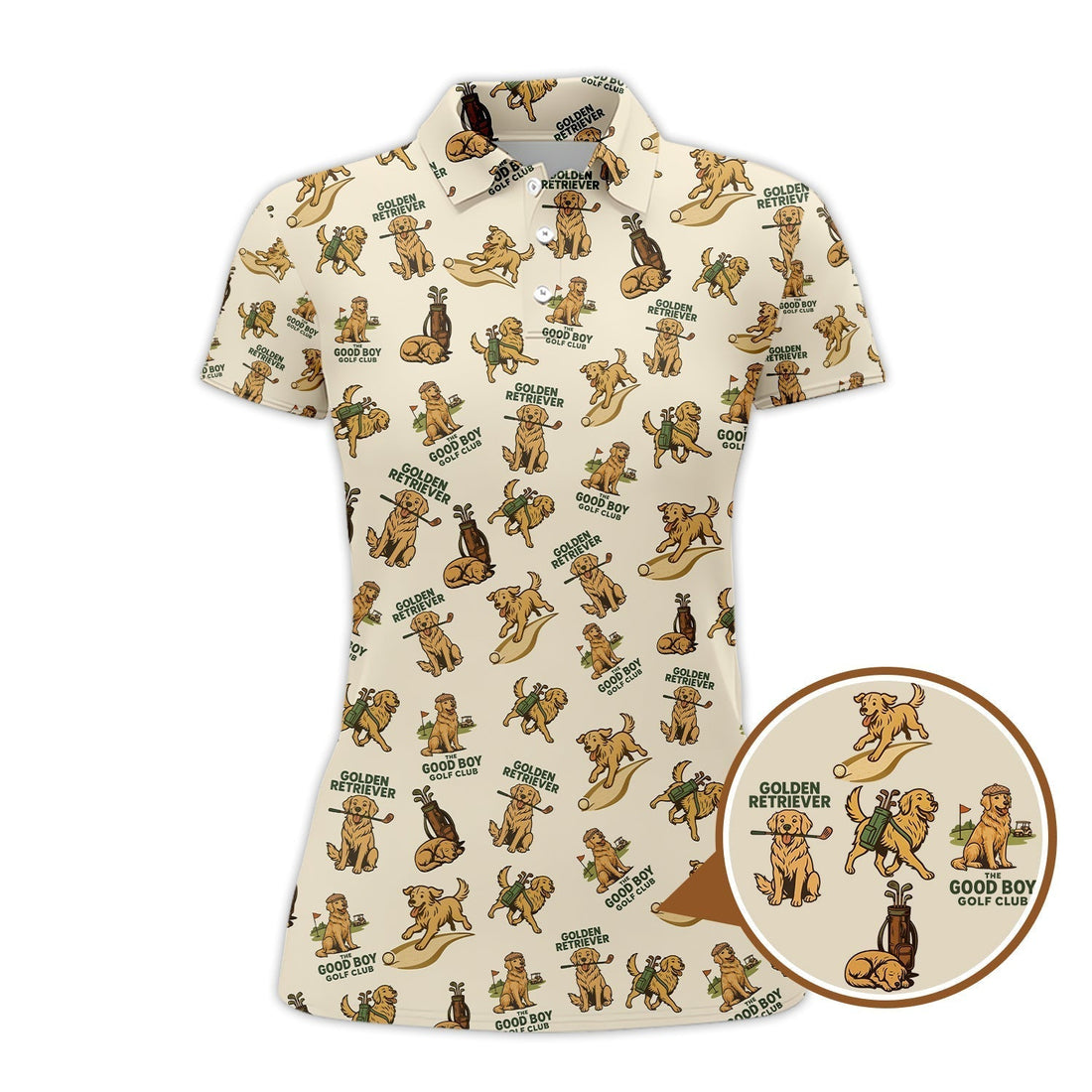 Golden Retriever Golf Shirts, Funny Golden Retriever Golf Shirt For Dog Lovers, Pattern Golf Polos